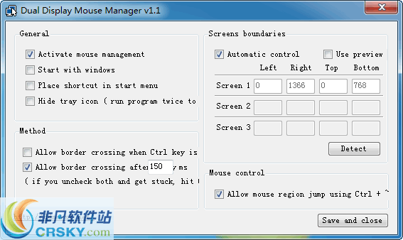 Dual Display Mouse Manager v1.5