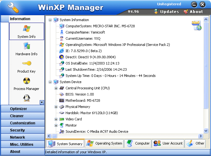 WinXP Manager v8.0.6