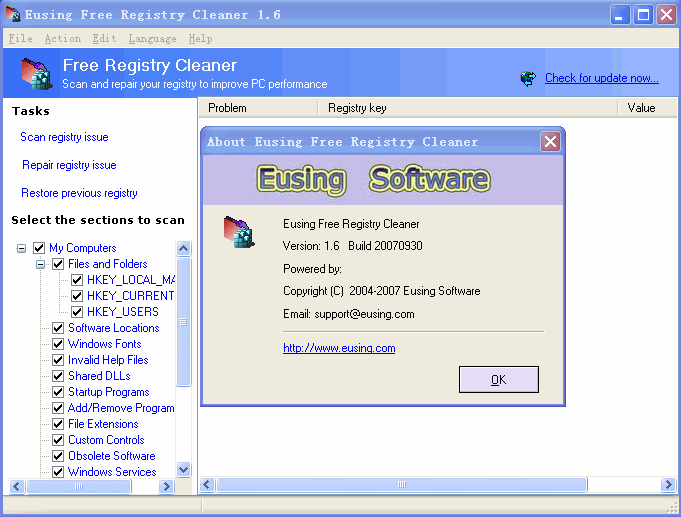 Free Registry Cleaner v3.5