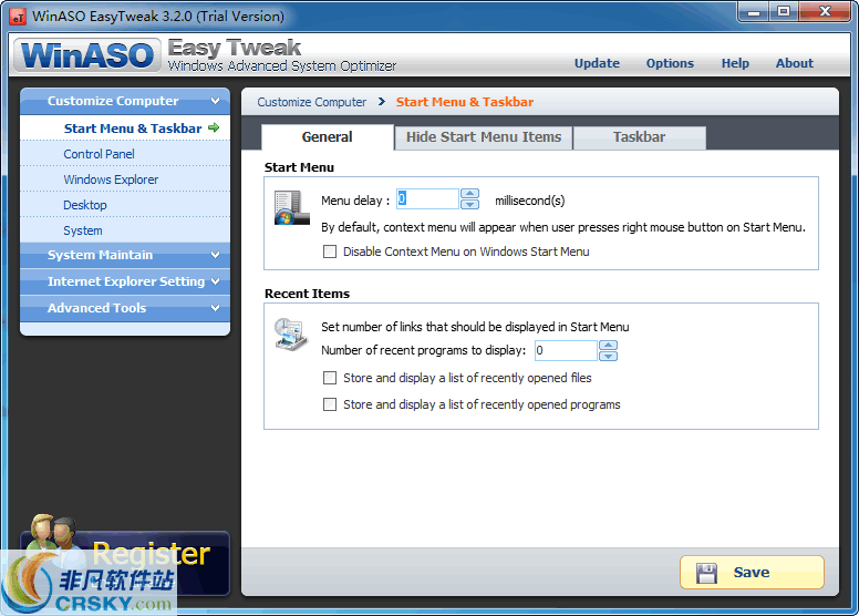 WinASO EasyTweak v3.4.5