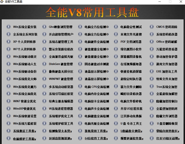 全能v8常用工具盘 v2025