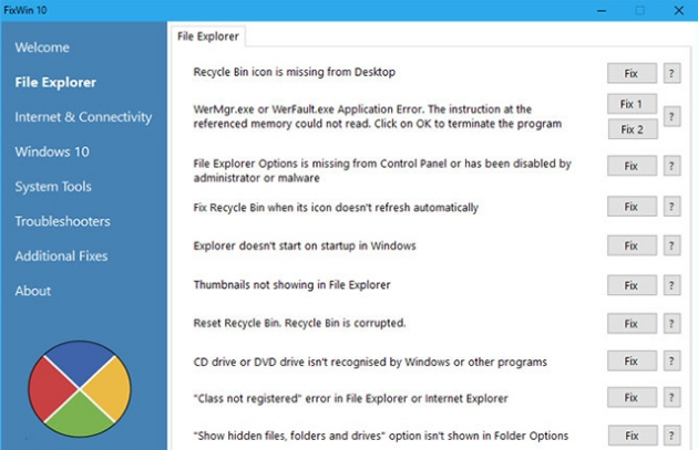 FixWin 10(Windows10管理软件) v10.0.1.5