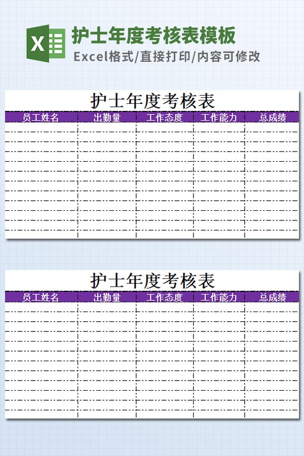护士年度考核表模板 v3.12