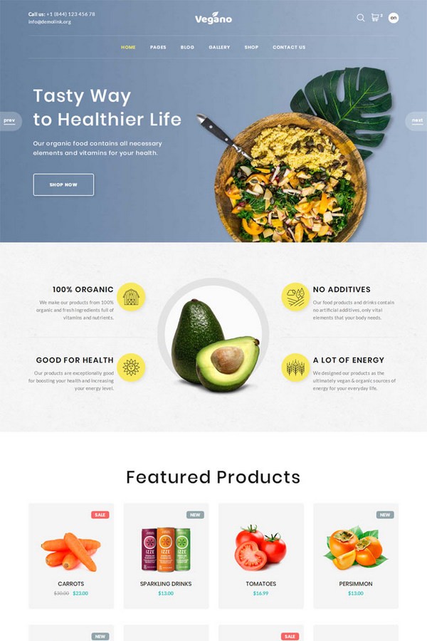 有机食品商店网站模板 v3.13
