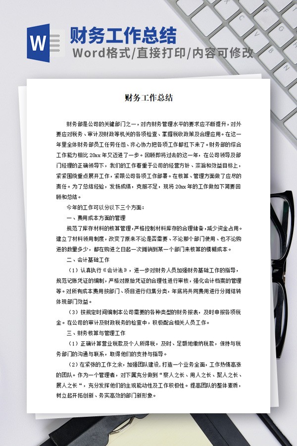 财务工作总结范本 v2.35
