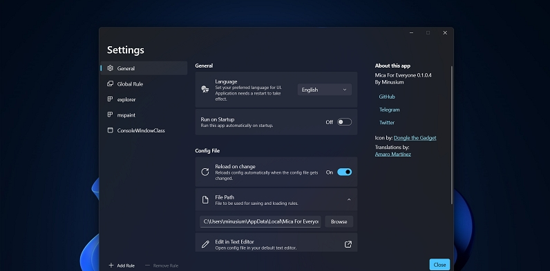 MicaForEveryone win11 v1.2.0.4